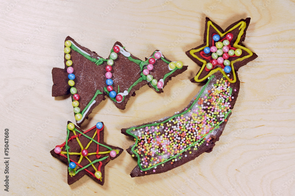 Decorative gingerbread cookies for Christmas.