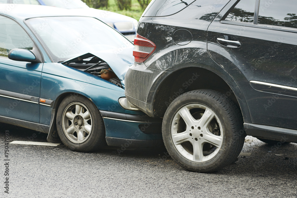 automobile crash collision in urban street