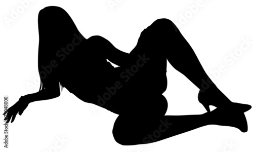 sexy silhouette of a woman lying