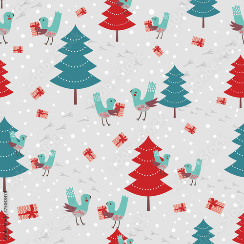 Christmas seamless pattern © Larysa Diachenko