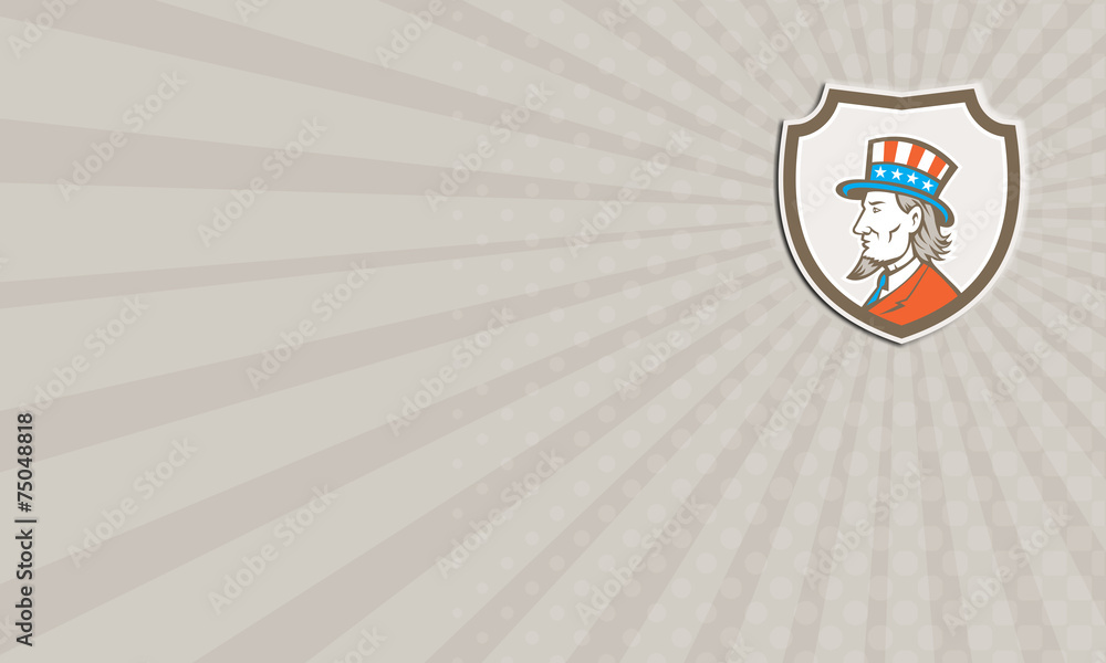 Obraz premium Business card Uncle Sam American Side Shield Crest