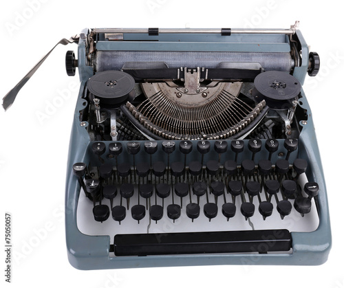 Antique Typewriter. Vintage Typewriter Machine, isolated