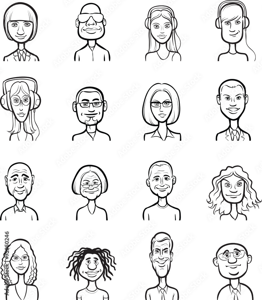 whiteboard drawing - funny cartoon faces collection whiteboard drawing - funny cartoon faces collection