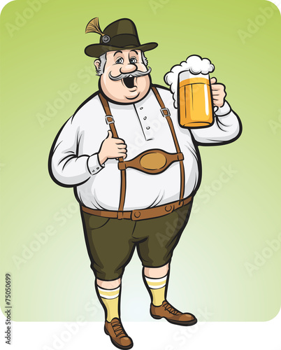 cartoon oktoberfest man with beer