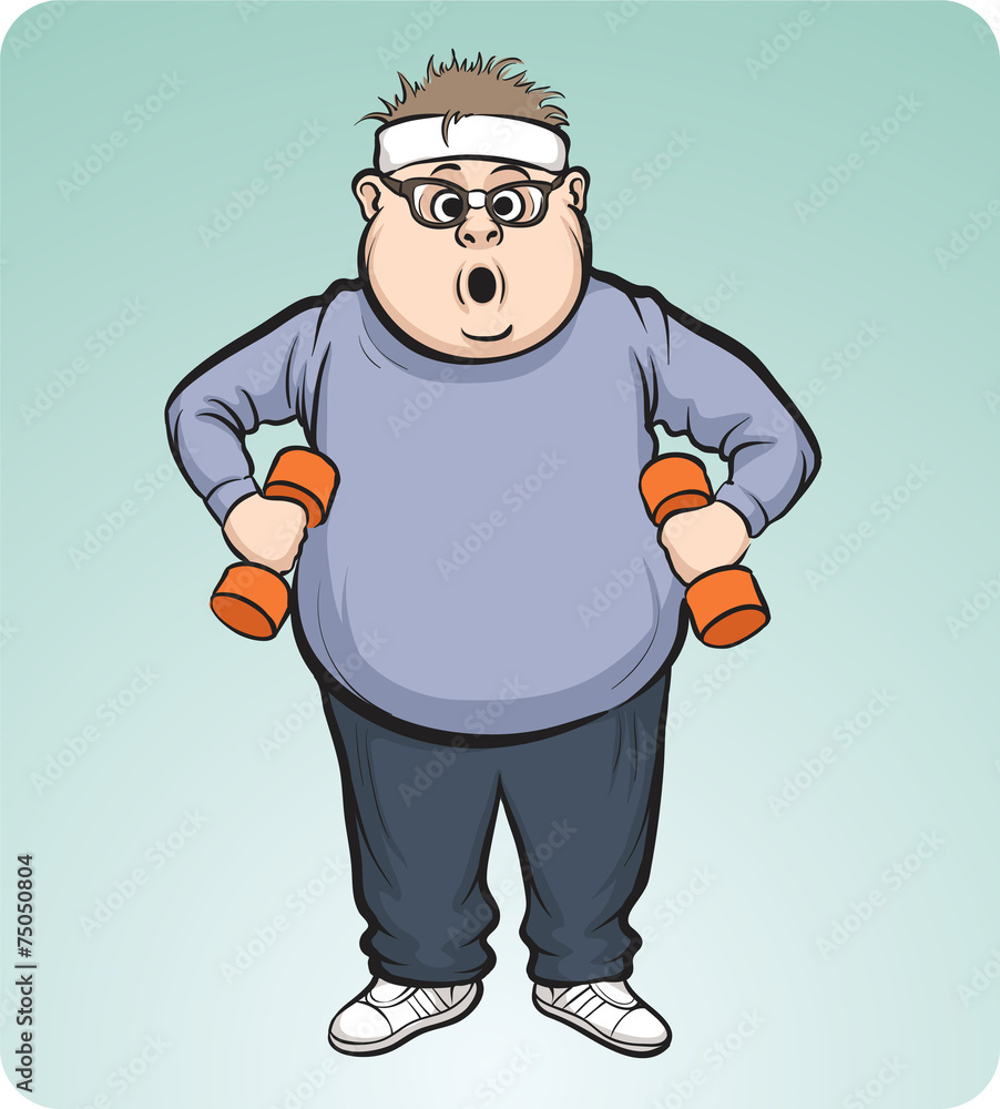 Obraz premium fat man training