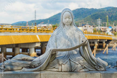 Murasaki Shikibu statue in Uji District, Kyoto photo