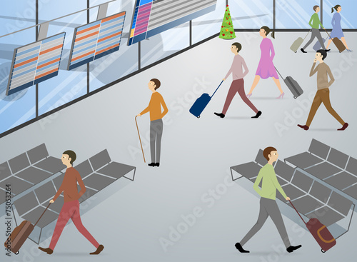 Airport terminal,passenger inside the airport