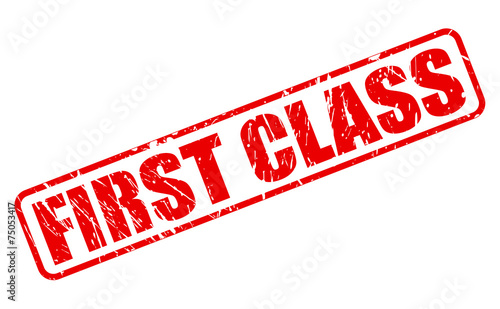 First class red stamp text