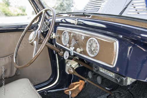 interior of italian vintage car