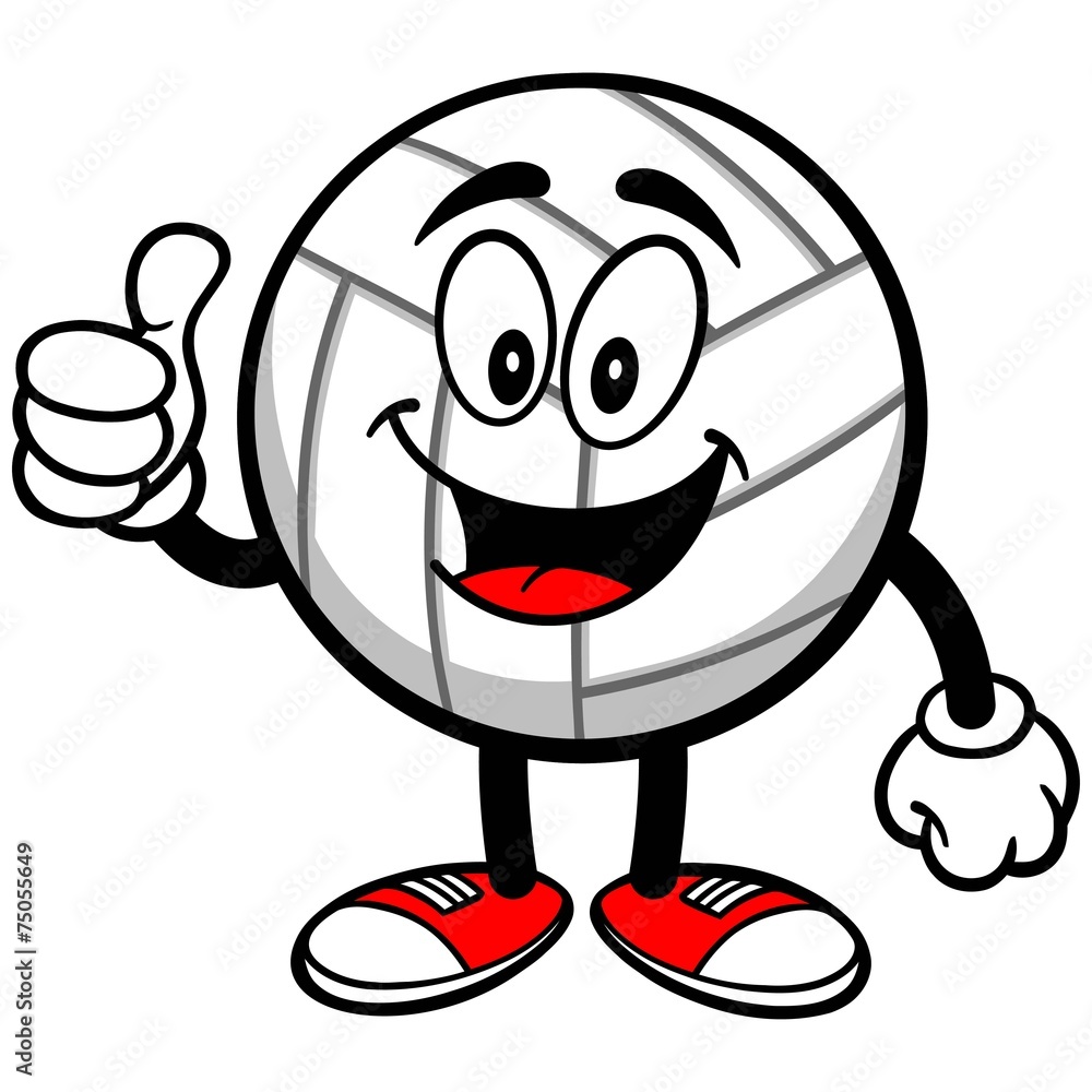 Volleyball Mascot with Thumbs Up Volleyball Mascot with Thumbs Up