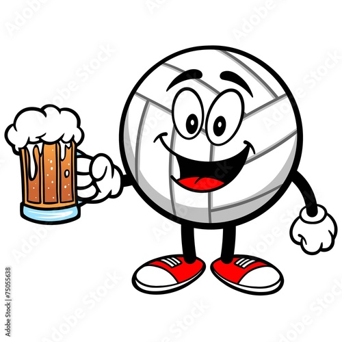 Volleyball Mascot with Beer
