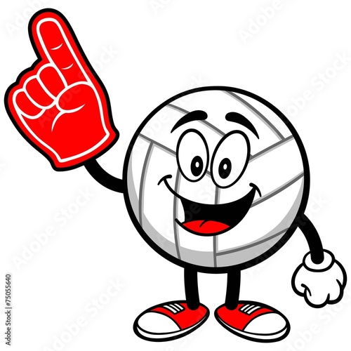 Volleyball Mascot with Foam Finger
