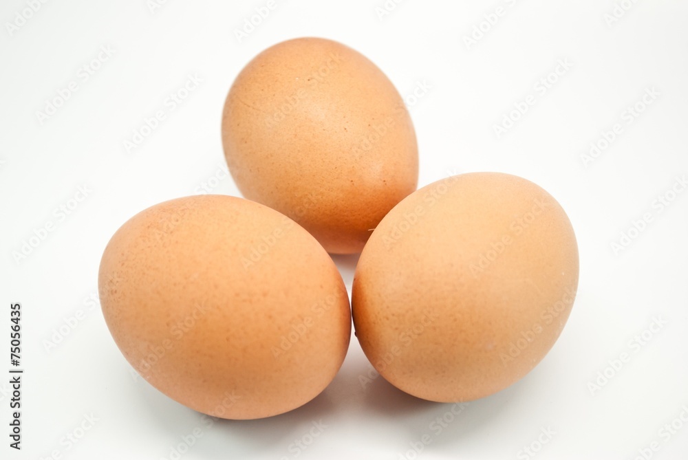 three eggs isolated on white background three eggs isolated on white background