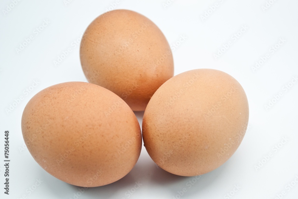 three eggs isolated on white background three eggs isolated on white background