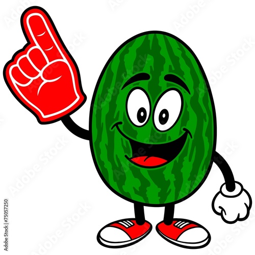 Watermelon with Foam Finger