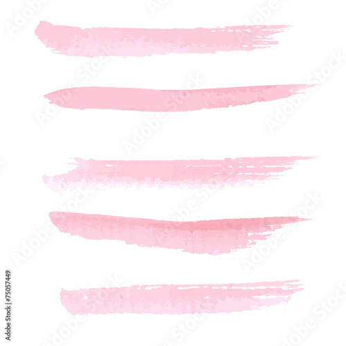 Hand drawn pastel  pink color watercolor brushstroke line