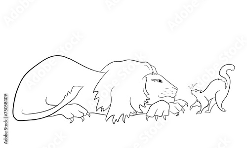 Lion and cat graphic