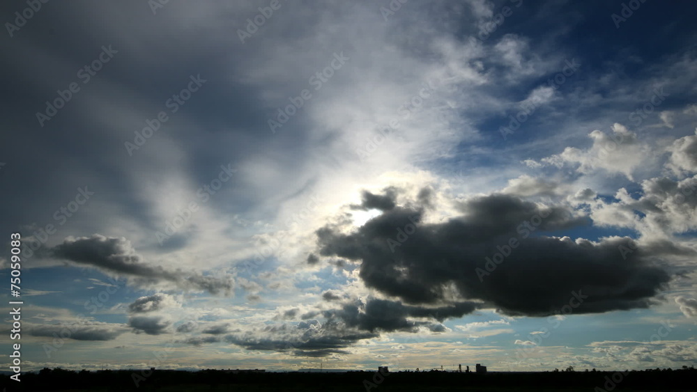 time lapse of sun light amd sky, clouds billowing. time lapse of sun light amd sky, clouds billowing.