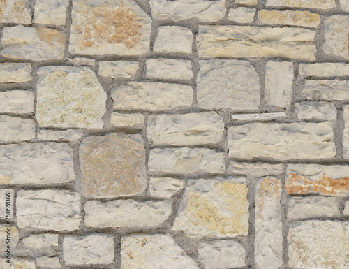 random cut stone wall closeup