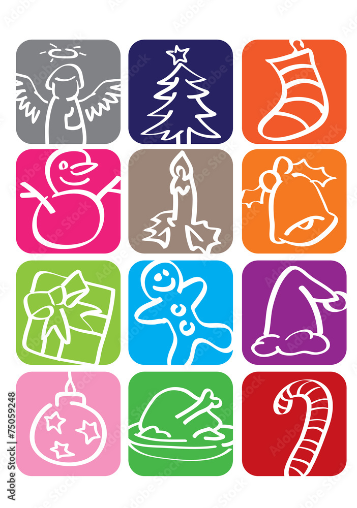 Christmas Doodles Vector Icon Set Christmas Doodles Vector Icon Set