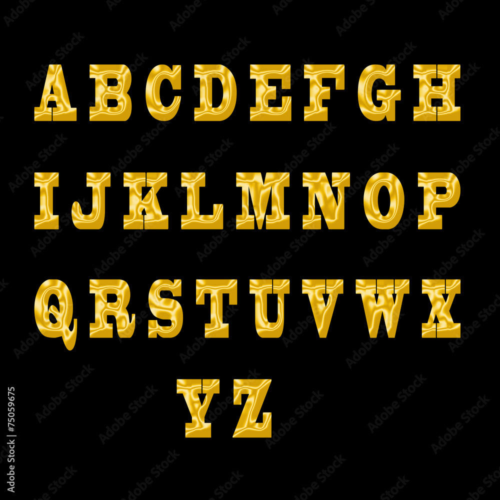 font set in golden