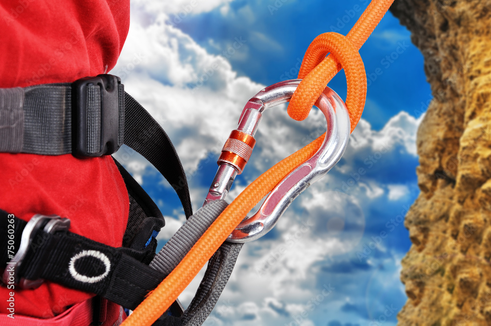 climber climbing a rope