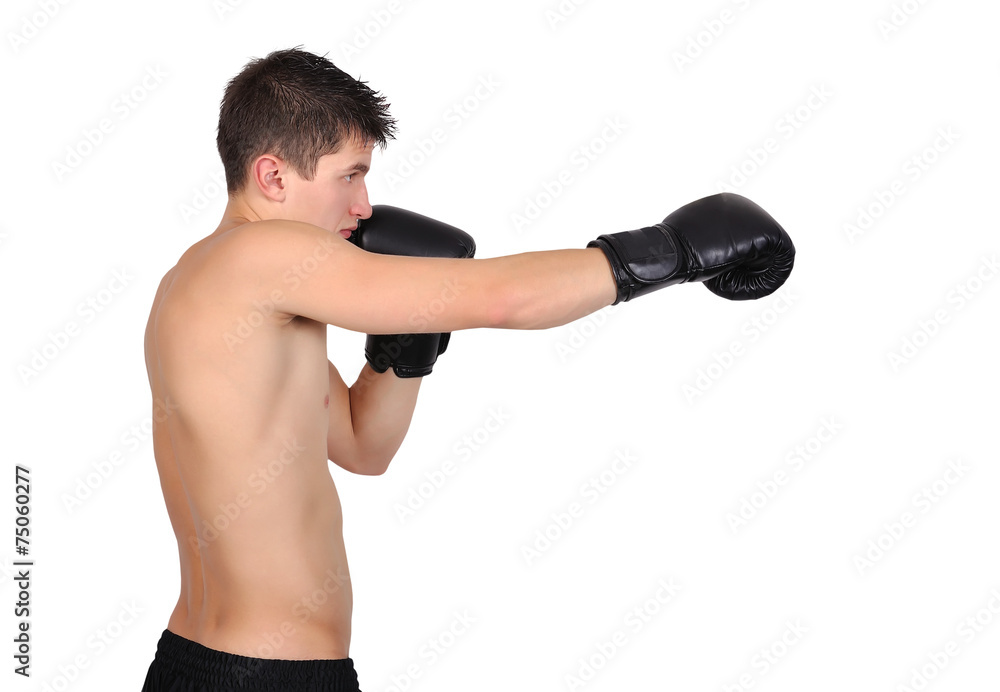 man exercising boxing