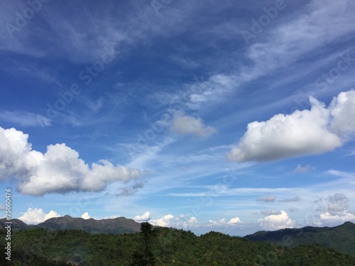 A beautiful sky with mountain background