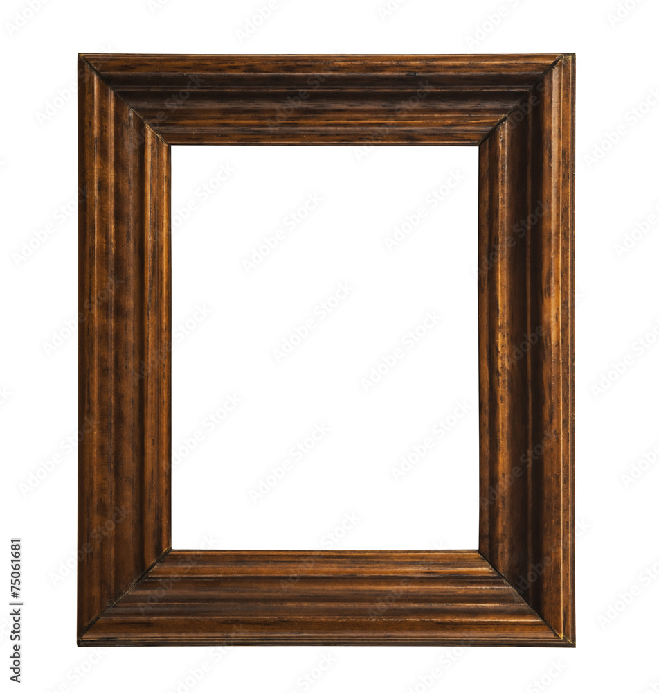 dark wooden picture frame isolated on white background dark wooden picture frame isolated on white background