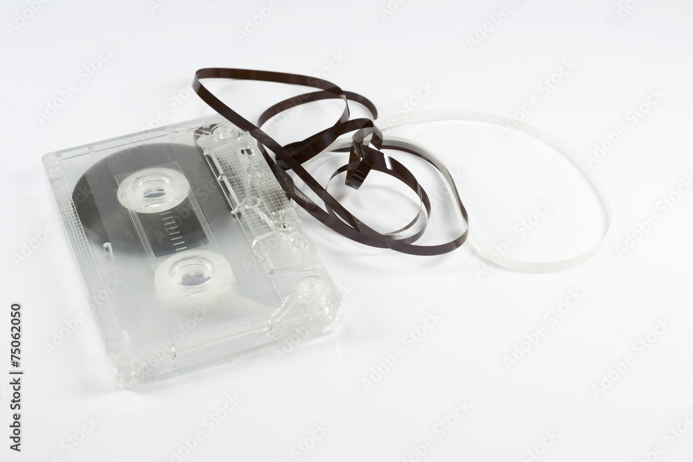 Cassette with tangled tape Cassette with tangled tape
