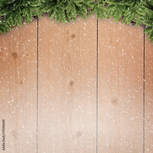 Abstract christmas backgrounds with xmas decorations over old wo