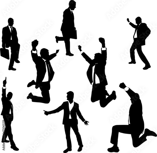 Successful happy businessmen - vector