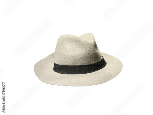 White vintage hat. Made in Italy