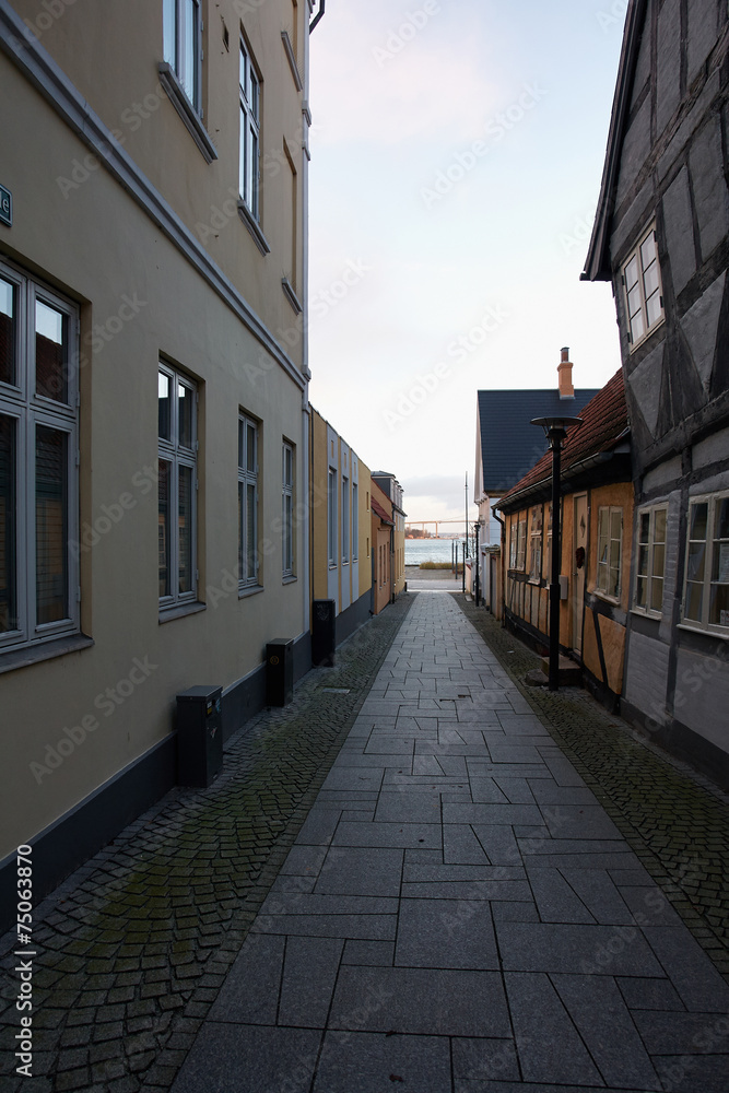 The narrow streets leading to the sea - Middelfart Debmark The narrow streets leading to the sea - Middelfart Debmark