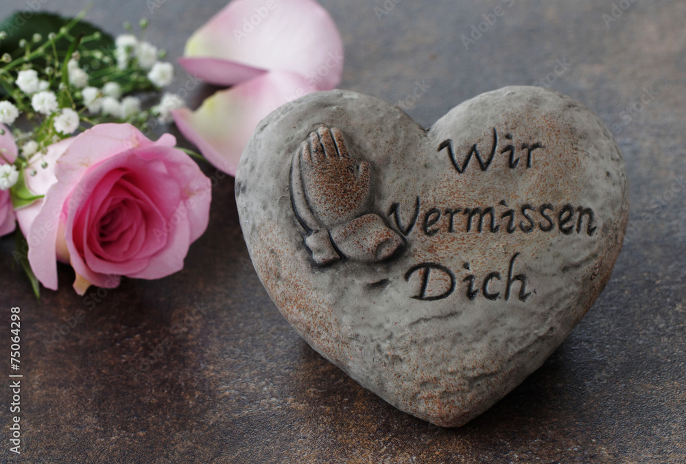 Herz mit Trauerspruch Stock Photo Adobe Stock