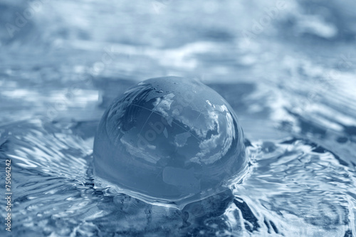 glass globe on water