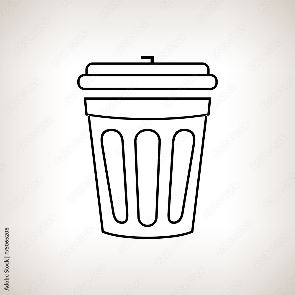 Silhouette dustbin on a light background, vector illustration Silhouette dustbin on a light background, vector illustration