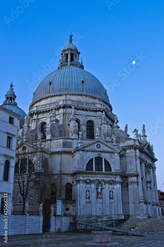 Santa Maria della Salute church before sunrise in Venice