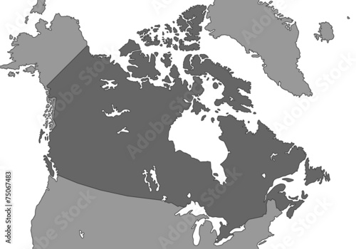 Kanada - Karte in Grau