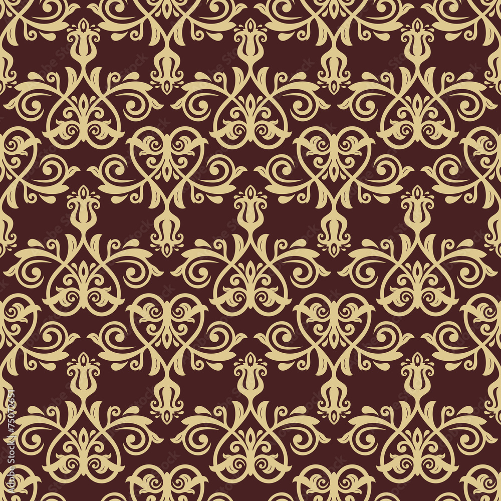 Damask Seamless Vector Pattern. Orient Background Damask Seamless Vector Pattern. Orient Background