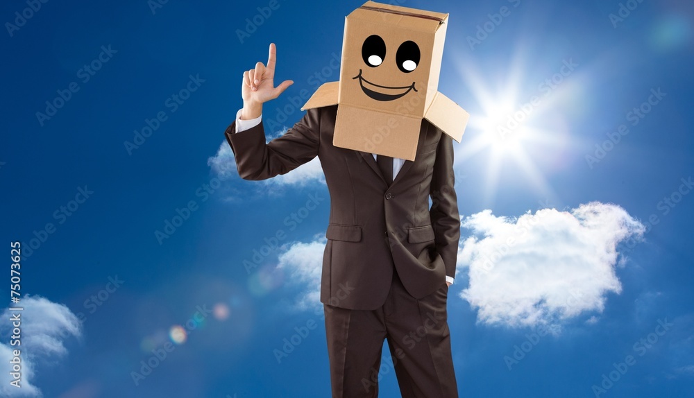 Composite image of anonymous businessman pointing up with finger Composite image of anonymous businessman pointing up with finger