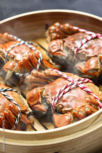 Photography steaming shanghai hairy crabs, chinese cuisine
