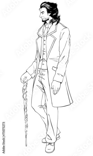 Elegant man of the nineteenth century. Vintage.