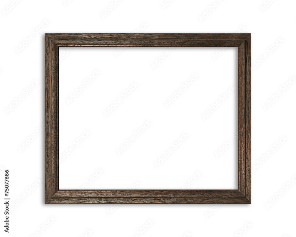 Wooden picture frame isolated on white background Wooden picture frame isolated on white background