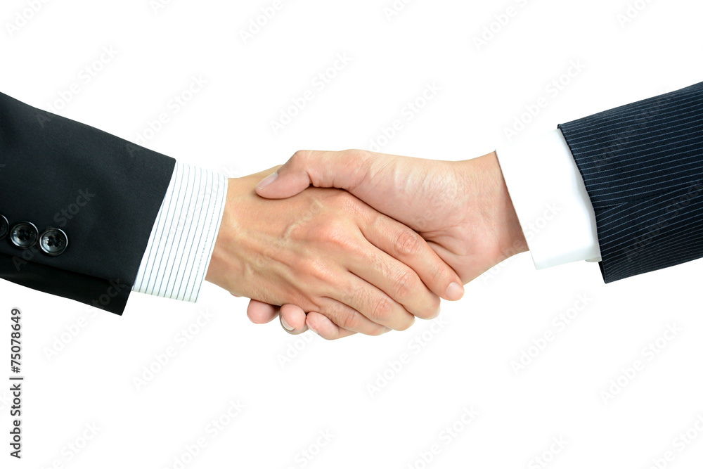 Handshake of businessmen isolated on white background Handshake of businessmen isolated on white background