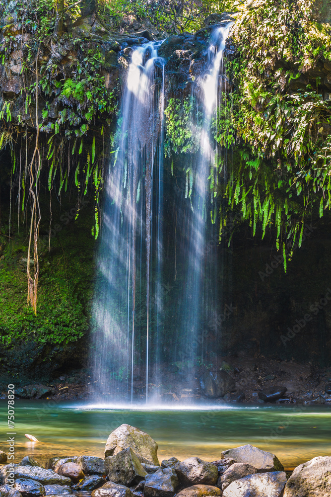 Fototapeta premium Światło słoneczne przez wodospad