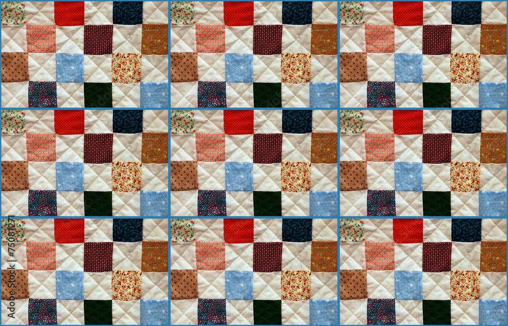 Colorful patchwork quilt pattern