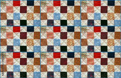 Colorful patchwork quilt pattern