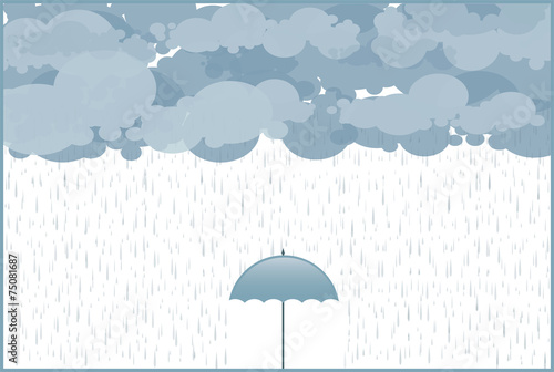 umbrella in the pouring rain, autumn rain