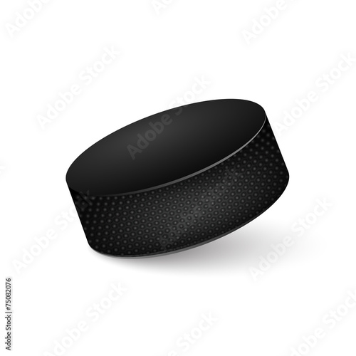 Ice hockey puck on a white background